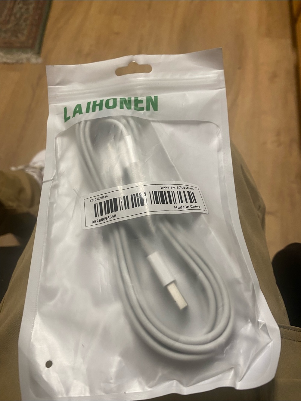 White USB-C to Lightning Charging Cable